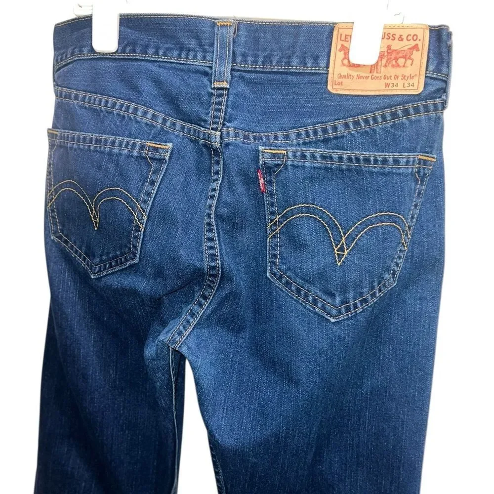 Levi’s Type 1 True Bootcut Jeans W34 L34 Dark Wash Classic Straight  Denim - Picture 5 of 6